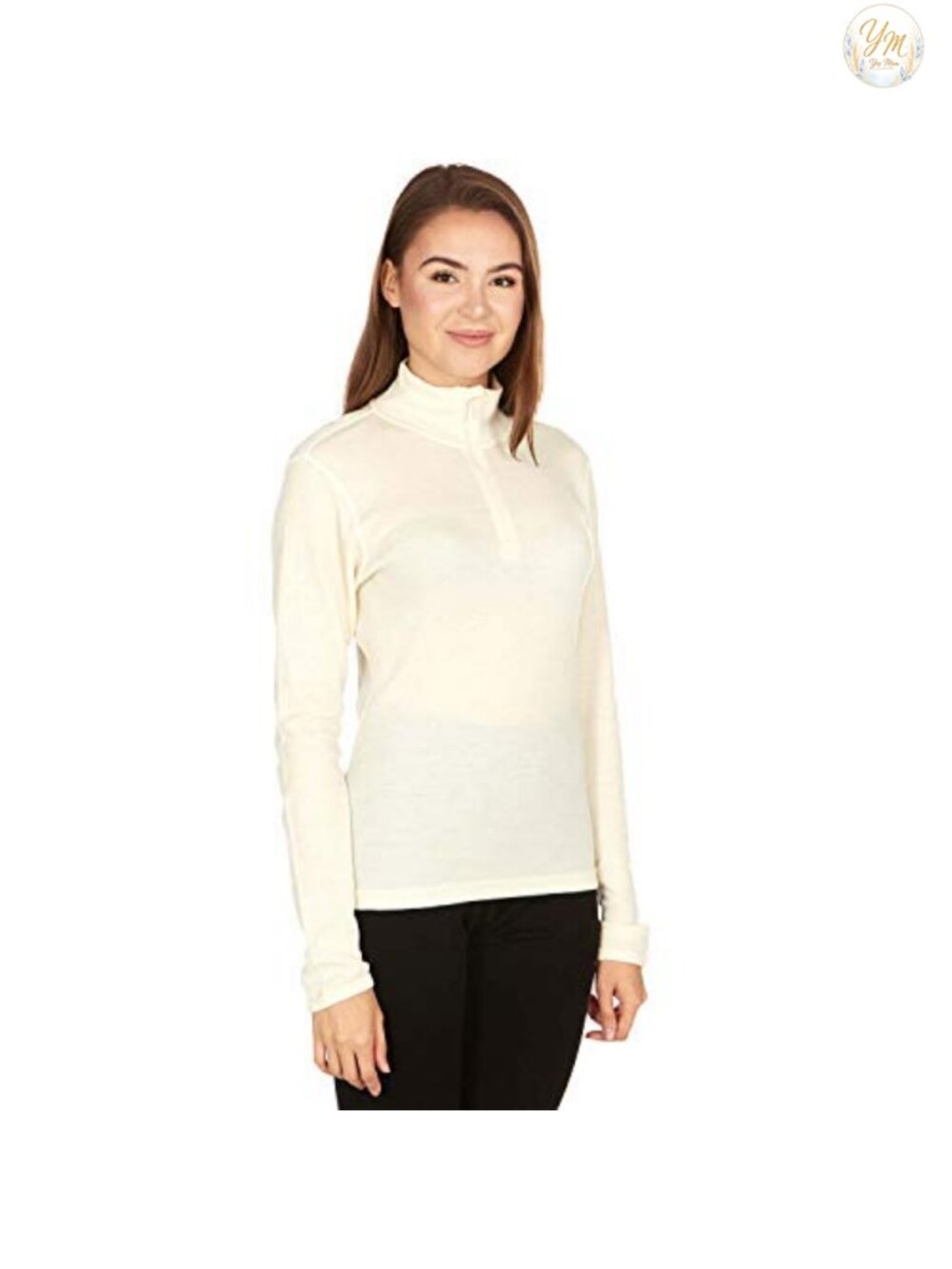 100% Merino Wool Midweight Women's 1/4 Zip Midlayer Top